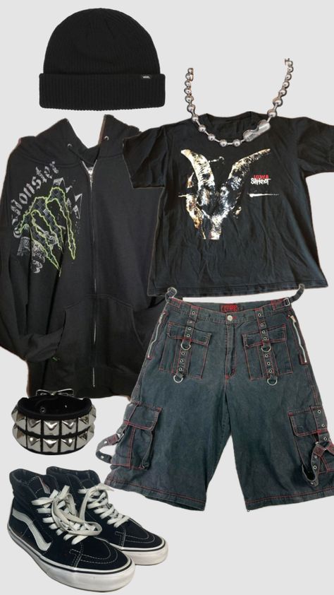 Numetal Outfit, Baggy Outfit Ideas, Punk Outfits, Grunge Skater, Alt Fashion, Swaggy Outfits, Slipknot, Alternative Outfits