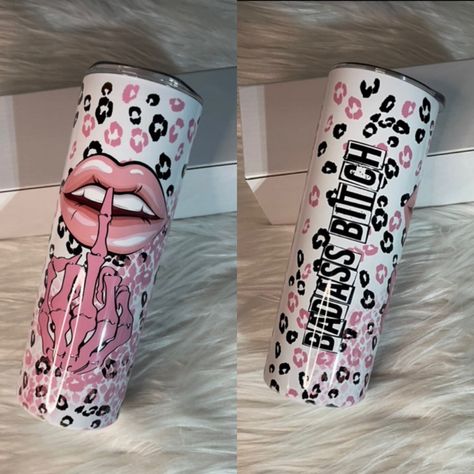 New In Box, Never Used & Comes With Rubber Bottom, Lid & Sealed Straw. Tumbler Is Glossy White With Pink And Black Design. I Can Make Lots Of Design, Message Me For Custom Pieces And Pricing. Available For Immediate Shipping. Boujee Tumbler Cups, Custom Tumbler Pink, Pink Black Tumbler, Mcm Brand, Customized Tumblers Pink Posh Co, Boss Babe Tumbler, Cups Ideas, Compression Arm Sleeves, Stephen King Novels