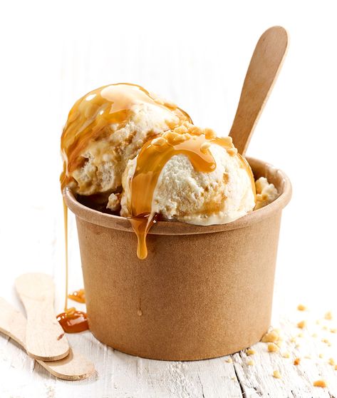 Ice Cream on Behance Soy Milk Ice Cream, Scoops Of Ice Cream, Ice Cream Photography, Ice Cream Business, Caramel Drizzle, Making Homemade Ice Cream, Caramel Ice Cream, Milk Ice Cream, No Churn Ice Cream