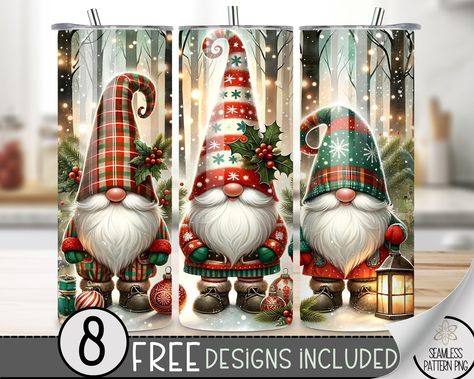 Wraps For Tumblers, Plaid Tumbler, Tumblers Christmas, Gnome Images, Gnome Tumbler, Trendy Graphics, Sublimation Wraps, Christmas Tumbler Wrap, Christmas Tumbler