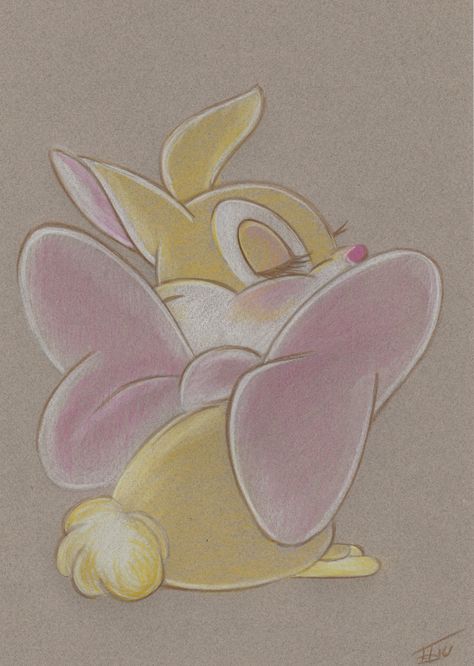 Miss Bunny Tattoo, Thumper And Miss Bunny, Miss Bunny, Easy Disney Drawings, Bunny Cartoon, Easy Love Drawings, Disney Art Drawings, Art Journal Therapy, Cute Paintings