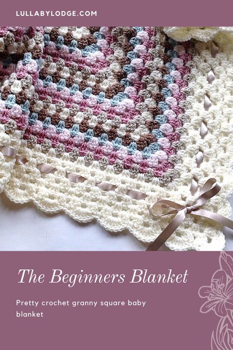 Easy Crochet Patterns Free Blanket Simple Granny Squares, Granny Square Baby Blanket, Baby Afghan Crochet Patterns, Crochet Baby Blanket Free Pattern, Granny Square Crochet Patterns Free, Pretty Crochet, Baby Afghan, Easy Crochet Baby, Baby Afghan Crochet