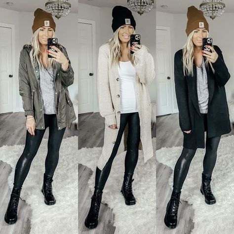 Fall Beanie Outfits For Women, Black Boots Leggings Outfit, Styling A Beanie Women, Cathartic Beanie, Cathartic Beanie Outfit, Black Carhartt Beanie Outfit, Cute Beanies Outfits, Fall Beanie Outfit, Womens Beanies Outfits