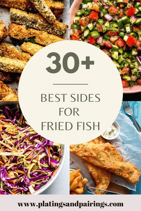 Desserts That Go With Fish Fry, Fried Catfish Meals Sides, Fish And Chips Sides, Fish Fry Potluck Ideas, Sides That Go With Fish Fry, Fried Catfish Dinner Sides, Fish Fry Side Dishes Parties, Sides For Fried Catfish, Sides With Fish Dinners