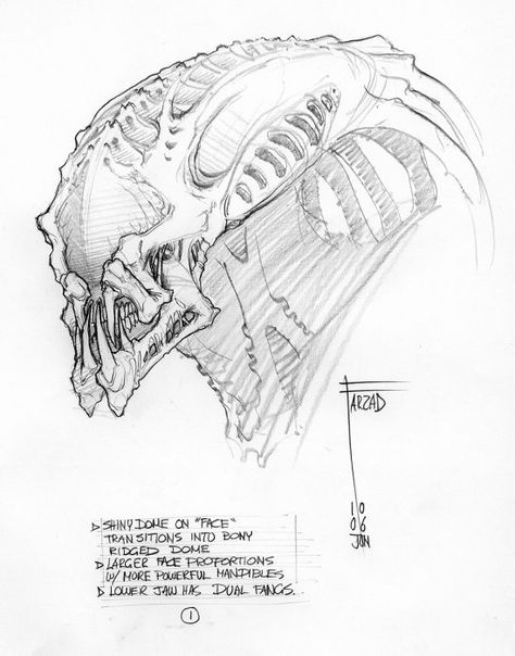 AvP Requiem Concept Art - AvPGalaxy Alien Types, Alien Hybrid, Aliens Vs Predator, Monster Sketch, Giger Alien, Predator Alien Art, Alien Drawings, Arte Alien, Alien Concept