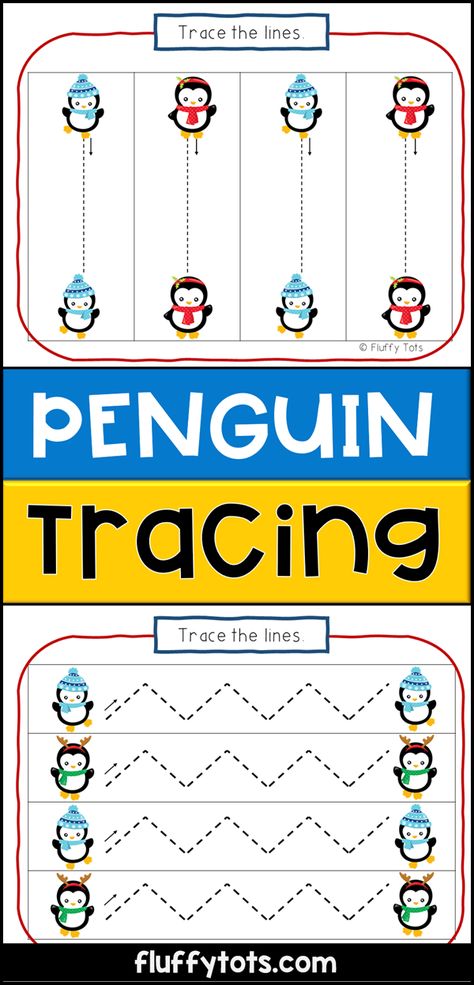 Penguin Tracing Preschool, Winter Pre Writing Activities, Penguin Math Activities, Penguin Centers Preschool, Penguin Theme Toddlers, January Lesson Plans For Kindergarten, Penguin Counting Preschool, Penguin Lesson Plans For Toddlers, Preschool Penguin Theme