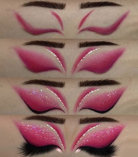 Makeup Charts, Vibrant Makeup, Drag Make-up, Natural Make Up Looks, Beginners Eye Makeup, Eye Makeup Techniques, Makeup For Black Skin, Barbie Makeup, Pink Eye