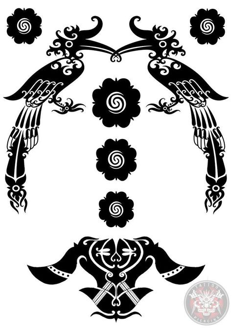 Iban Tattoo, Traditional Filipino Tattoo, Etnic Pattern, Primitive Tattoo, Tato Maori, Tato Tradisional, Tato Flash, Tato Suku, Borneo Tattoo