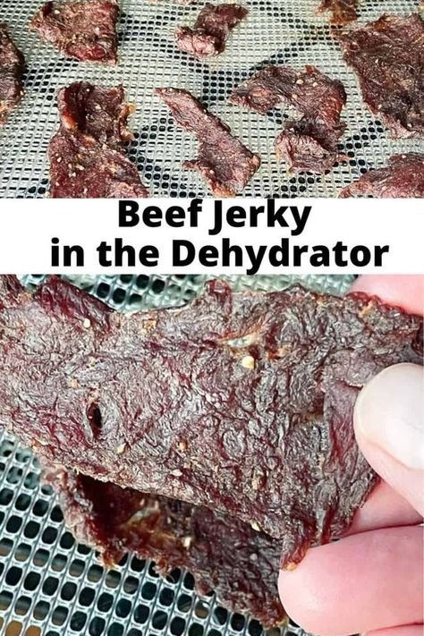 Making Homemade Beef Jerky in the dehydrator is a fun and interactive project with delicious results. Our whole family loves it when we have a batch of homemade jerky in the food dehydrator. My homemade recipe checks off all the flavor boxes: it’s salty, smokey, and a little sweet. #beefjerky #beefjerkydehydrator Oven Beef Jerky, Peppered Beef Jerky Recipe, Beef Jerky Recipe Dehydrator, Beef Jerky Marinade, Jerky Recipes Dehydrator, Deer Jerky Recipe, Oven Jerky, Jerkey Recipes, Jerky Marinade