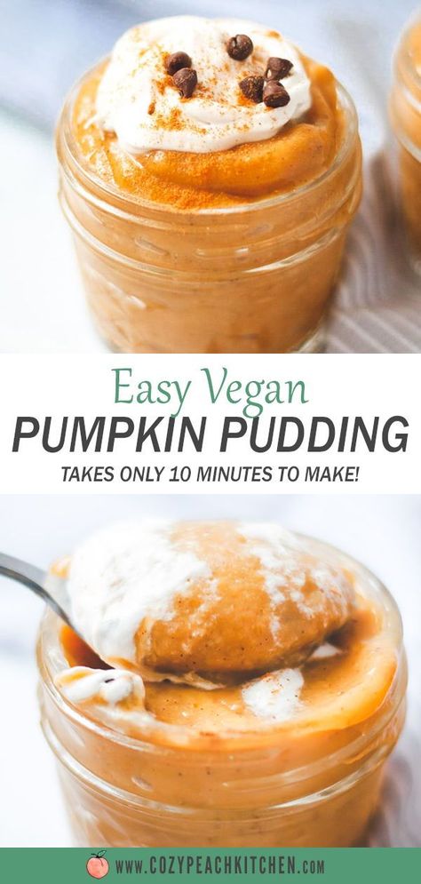 Vegan Pumpkin Pudding, Pumpkin Puree Recipes Healthy, Pumpkin Pudding Recipes, Thanksgiving Vegan, Puree Recipes, Pumpkin Puree Recipes, Vegan Pudding, Peach Kitchen, Dairy Free Pumpkin