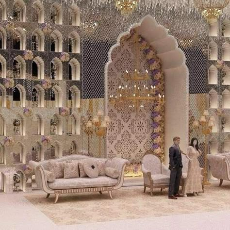 Modern Wedding Hall Interior Design, Sheesh Mahal Wedding Decor, Banquet Design, Sufi Night, Sheesh Mahal, Shaadi Decor, Marriage Hall, Castle House Design, Reception Stage Decor