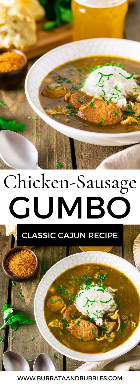 Super Bowl and Mardi Gras are upon us, so that means we need this chicken sausage gumbo in our lives! This chicken gumbo is the absolute best gumbo recipe and a truly authentic Cajun recipe! You will fall in love with this andouille sausage gumbo after one taste. Crockpot Gumbo Recipe, Crockpot Gumbo, Gumbo Recipe Crockpot, Chicken And Sausage Gumbo Recipe, Gumbo Crockpot, Shrimp Gumbo Recipe, Sausage Gumbo Recipe, Easy Gumbo, Gumbo Recipe Easy