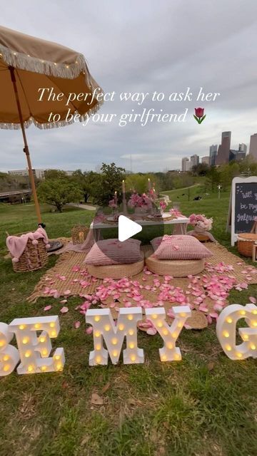 Events by FTLOP Co. on Instagram: "We heard it’s a guaranteed yes from her if you book a luxury picnic with us! 😉   #luxurypicnic #luxurypicnics #girlfriendproposal #gfproposal" Will You Be My Girlfriend Picnic, Be My Girlfriend Proposal Ideas, Picnic Proposal Ideas, Proposing To Girlfriend, Picnic Proposal, Girlfriend Proposal, Will You Be My Girlfriend, Luxury Picnic, Boho Picnic