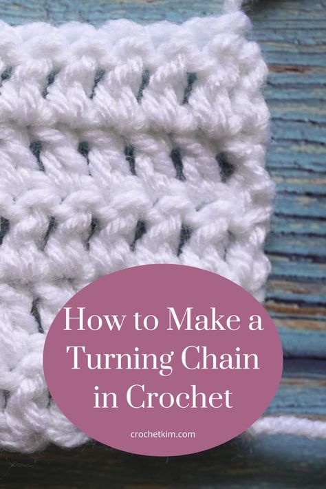 How to make a turning chain in crochet Crochet Blanket Pattern Easy, Crochet Chain, Crochet Tools, The Turning, Crochet Tips, Crochet Instructions, Crochet Stitches Patterns, Crochet Basics, Learn To Crochet