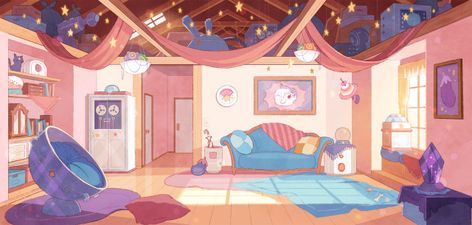 efrainfarias Bee And Puppycat Room, Cat Room Decor, Bg Design, Cute Desktop Wallpaper, Bee And Puppycat, Background Drawing, Anime Room, Game Background, Fb Covers