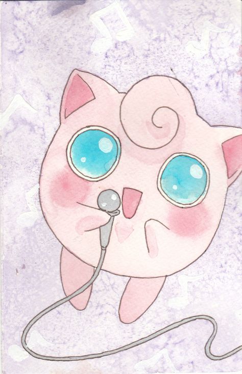 I love jigglypuff ^^ Watercolor5.5" x 8.5" My blog Jigglypuff Art, Cute Pokemon Art, Pokemon Jigglypuff, Pokemon Mew, Your Adorable, Pokemon Tattoo, Pokémon Art, Pokemon Party, Cute Pokemon Wallpaper