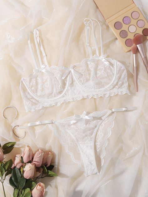 Lace Lingere, Bridal Lingerie Set, Wedding Bedroom, White Lace Lingerie, Romantic Wedding Ceremony, Dr Closet, Lacy Lingerie, Floyd Mayweather, Lace Underwire