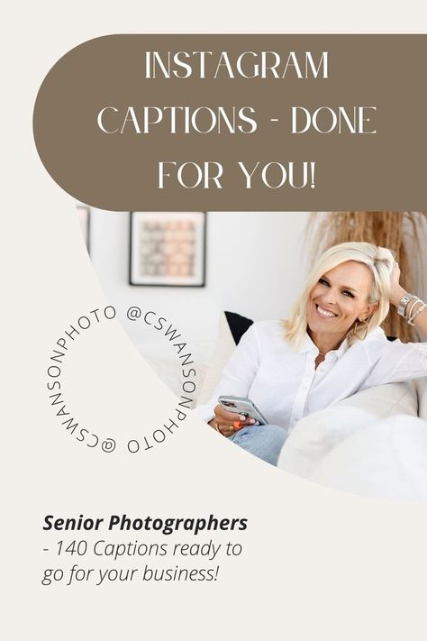 Senior Photographers - wouldn't you love to just have captions done for you for your senior photography business? There's 140 here for you, ready to go!! Senior Captions, Hair Beauty Photography, Photography Captions, Photographer Quotes, Fashion Inspo Instagram, Over 40 Fashion, Home Decor Blog, Photography Help, Senior Photoshoot