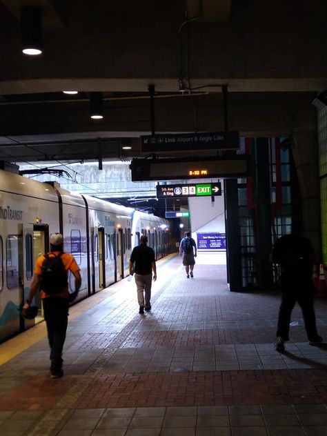 This is one of the Light Rail stops in the tunnels of Seattle | #lightrail #tunnel #seattle #thebeautyineverything #personalphoto Seattle Light Rail, Light Rail, Money Box, Personal Photo, Photo Dump, The Light, Times Square, Seattle, Money