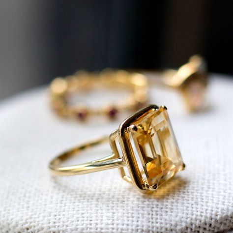 Gold Ring Citrine, Yellow Rings Stones, Citrine Ring Vintage, Citrine Stone Ring, Citrine Engagement Rings, Gold Gemstone Rings, Vintage Gemstone Rings, Yellow Stone Ring, Citrine Rings