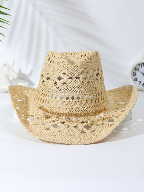 Beige Cowboy Hat, Cowboy Straw Hat, Hat For Summer, Jean Hat, Cowgirl Birthday, Pearl Decor, Coastal Cowgirl, Cute Hats, Eras Tour