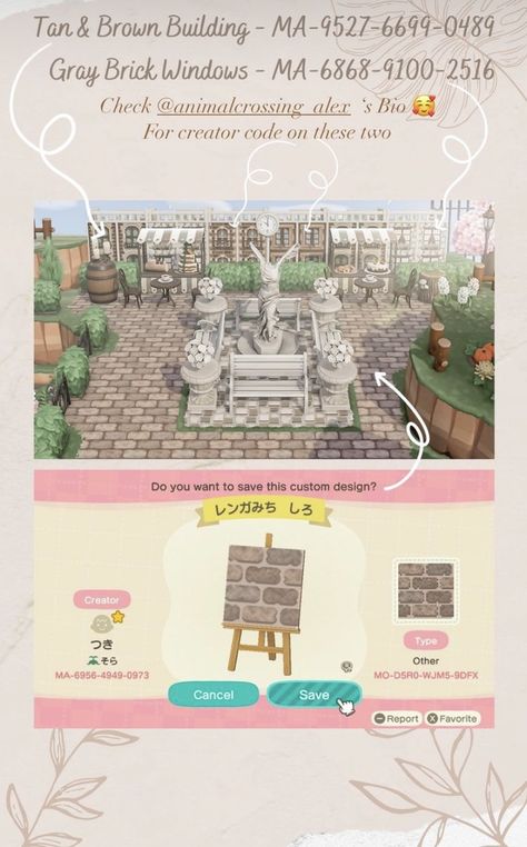 Acnh Floor Codes, Diy Nintendo, Brick Pathway, Brick Path, Acnh Design, Animal Crossing Qr Codes Clothes, Acnh Codes, Animal Crossing Wild World, Path Design