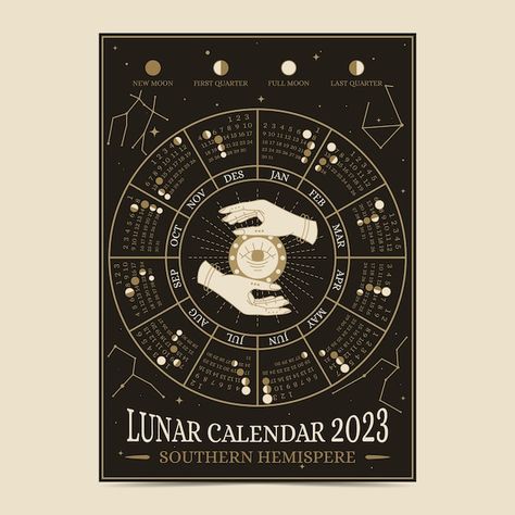 Free vector hand drawn 2023 lunar calend... | Free Vector #Freepik #freevector #lunar-calendar #calendar-planner #calendar-template #calendar Lunar 2023, Calender 2023, Sticker Inspo, Zodiac Calendar, Moon Calendar, Lunar Calendar, Aesthetic Photos, Calendar Design, Vector Hand