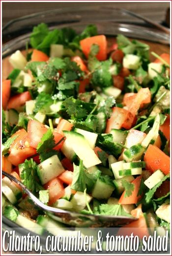 Cilantro, cucumber and tomato salad - Cooksister | Food, Travel, Photography Cucumber And Tomato Salad, Tomato Cucumber Salad, Cucumber And Tomato, Cilantro Salad, Vegetarian Main Course, Avocado Tomato Salad, Cucumber Tomato Salad, European Cuisine, Refreshing Salad