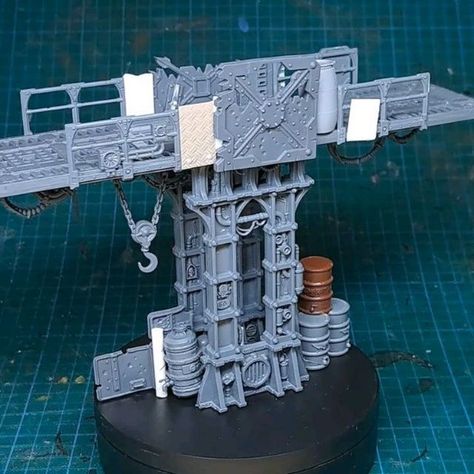 Mad Mek Mazgruk on Instagram: "I never had dedicated Sector Mechanicus bridges. I would always build them as needed for games but it adds so much time to the table setup and would often end up with hive quakes and broken bridges because of all those big hands trying to move around.  So I built two dedicated bridges (so far) so I could also give them some flavor.  The pillars are weighted to give more stability against small pushes during games and the barricades on the floor are there as much for cover as to prevent the bridges from tipping over when placing minis at the ends of the platforms. . . . . . #necromunda #underhive #necromundaunderhive #necromundascenery #zonemortalis #ashwastes #sectormechanicus #wargameterrain #wargamingterrain #warhammercommunity #warhammer40k #40kterrain" Sector Mechanicus, Scenery Inspiration, Warhammer Scenery, Warhammer Necromunda, Necromunda Terrain, Necromunda Underhive, Scenery Ideas, Big Hands, Warhammer Terrain