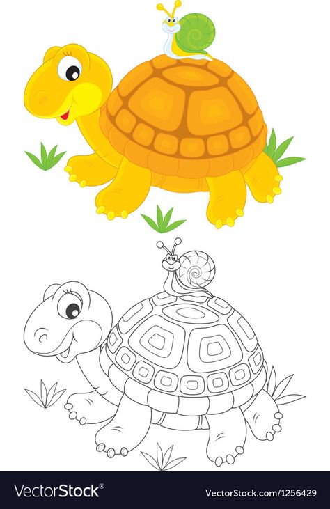 Snail Drawing, Diy Coloring Books, Funny Turtle, Turtles Funny, Baby Drawing, Towels Kids, Animal Cookies, Digi Stamp, Clipart Black And White