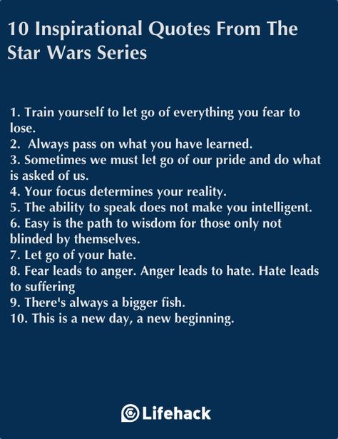 10 Inspirational Quotes From The Star Wars Series Inspirational Star Wars Quotes, Star Wars Quote Tattoo, Star Wars Quotes Inspirational, Star Wars Classroom, Yoda Quotes, Star Wars Series, Star Wars Quotes, Star Wars Tattoo, The Force Is Strong