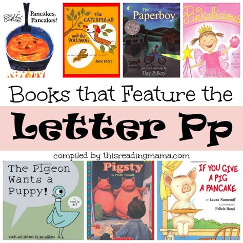 Today, I’m sharing a Letter P Book List, perfect if you’re focusing on the Letter P with your child. These are books you can enjoy any time, but they feature lots of letter p words. If you’re looking for Letter P printables, you can find them here: Learning the Alphabet – Letter Pp Printable Pack … Letter Of The Week Books Preschool, Zebra Books Preschool, Preschool List, Book List Printable, Letter I Activities, Letter Practice, The Letter P, Preschool Reading, Preschool Literacy