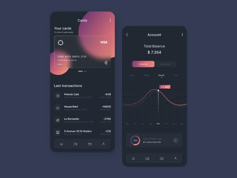 Financial app UI/UX design. Glass morphism effect on Behance Banking App Ui, Glass Morphism, Ui Ux Design Trends, App Design Trends, Mobile Banking App, Ux Design Trends, App Ui Ux Design, Ui Ux 디자인, Ux App Design