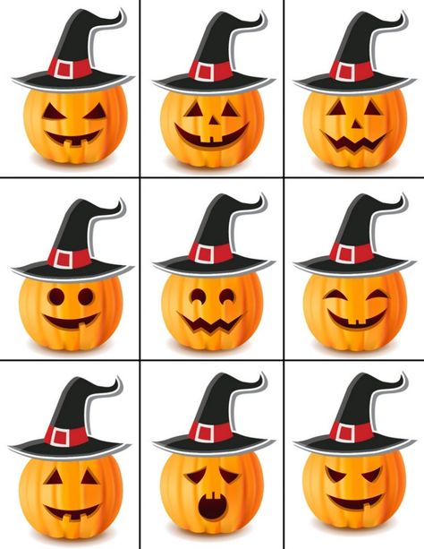 Pumpkin Printable, Memory Match Game, Memory Game, Pumpkin Faces, Memory Games, Simple Prints, Matching Games, Party Night, Free Games