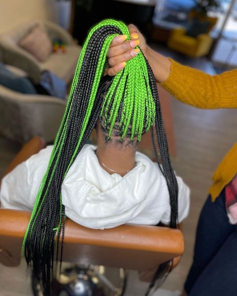 $$ pretty.bandzz🖤 in 2022 | Weave hairstyles braided, Protective hairstyles braids, Cute box braids hairstyles Green Pickaboo Braids, Peekaboo Box Braids Green, Shego Braids, Black And Green Box Braids, Lime Green Braids, Cute Back To School Hairstyles Black, Green Peekaboo Braids, Back To School Braids Black Teens, Braided Protective Hairstyles