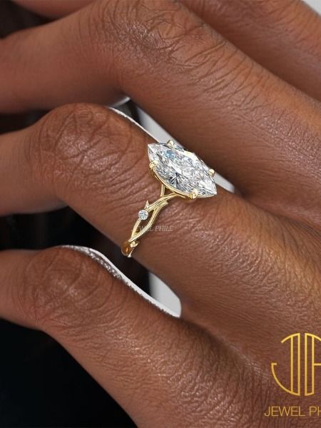 2 CT Marquise Cut Ring, Moissanite Engagement Ring, Solitaire Ring, Dainty Moissanite Ring, 14K Solid Gold Ring, Classic Diamond Ring, Women's Ring, Anniversary Ring, Promise Ring, Birthday Git For Her Dainty Engagement Rings, Engagement Rings Sale, Colored Engagement Rings, Cvd Diamond, Pave Engagement Ring, Types Of Diamonds, Rose Gold Wedding Bands, Moissanite Wedding Bands, Engagement Ring Wedding Band