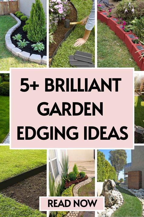 5 garden edging ideas Garden Edging Ideas Inexpensive, Garden Edge Ideas, Cheap Garden Edging, Wooden Garden Edging, Lawn Edging Ideas, Garden Edging Stones, Landscaping Edging, Plastic Garden Edging, Garden Edge