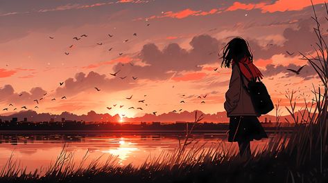 Music For The Soul, Lofi Girl, Illustration Landscape, L Wallpaper, Dreamy Artwork, Desktop Wallpaper Art, Scenery Pictures, I Am Alive, Anime Cover Photo