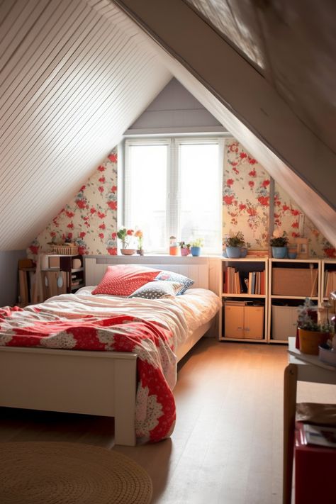 Attic Ideas, Small Attic, Teen Girl Bedroom, Attic Renovation, Reach For The Stars, Old Cottage, Attic Bedroom, Twinkling Lights