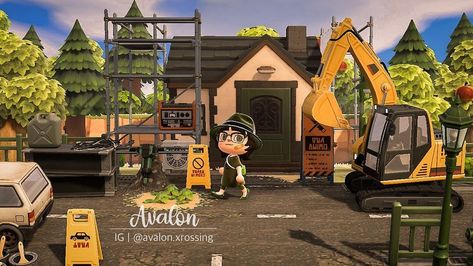 Animal Crossing Construction Site, Acnh Construction Site, Acnh Construction, Acnh House, Construction Ideas, Construction Zone, Acnh Ideas, Island Ideas, Construction Site