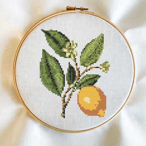 "THIS IS A DIGITAL LISTING AND NO PHYSICAL ITEMS WILL BE SENT  ------------ ------------ ------------ ------------  Lemon Citrus Cross Stitch Template - Lemon DIY Embroidery Pattern ------------ ------------ ------------ ------------  🍋 Introducing Our Botanical Lemon Citrus Leaf DIY Cross Stitch Template! 🍋 Embark on a creative journey with our meticulously crafted Botanical Lemon Citrus Leaf DIY Cross Stitch Template. Immerse yourself in the world of stitching as you bring the intricate beau Stitch Template, Lemon Embroidery, Lemon Diy, Embroidery Download, Embroidery Diy, Stitch Gift, Diy Embroidery Patterns, Work Diy, Diy Cross Stitch