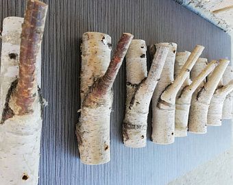 Birch Wood Crafts, Takken Decor, Birch Tree Decor, Wood Hooks, Birch Branches, Wall Wood, Diy Holz, Branch Decor, Birch Trees