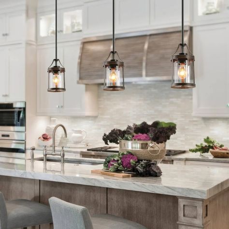 Farmhouse Kitchen Pendant Lights, Simple Lantern, Lights Over Kitchen Island, Lights For Dining Room, Farmhouse Light, Flip House, Modern Farmhouse Lighting, Farmhouse Kitchen Lighting, Inside House