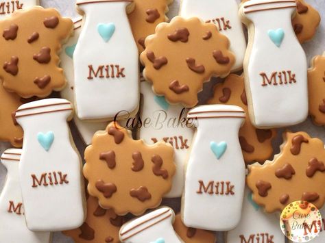 Milk And Cookie Cupcakes, Milk And Cookies Cookies, Cookies And Milk Themed Birthday Party, Cookies And Milk Baby Shower Ideas, Milk And Cookie Birthday Party, Milk And Cookie Party, Milk And Cookies Baby Shower Theme, Milk And Cookies, Milk And Cookies First Birthday