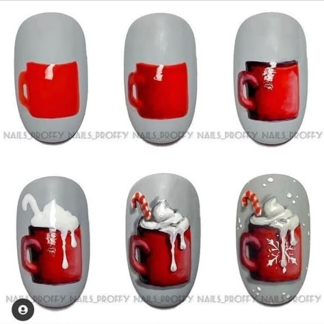 Christmas Nails Step By Step, Nail Noel, Nail Art Noel, Feather Nails, Xmas Nail Art, Nail Drawing, Nail Art Techniques, Cute Christmas Nails, Christmas Gel Nails