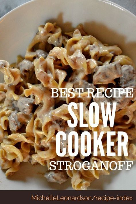 The BEST slow cooker beef stroganoff recipe! This hearty meal has two surprising ingredients that add a touch of WOW to an already wonderful dish! Crock Pot Stroganoff, Slow Cooker Beef Stroganoff Recipe, Stew Crockpot, Beef Stroganoff Crockpot, Beef Stroganoff Recipe, Beef Stroganoff Easy, Crockpot Recipes Beef Stew, Slow Cooker Beef Stroganoff, Vegetarian Crockpot Recipes