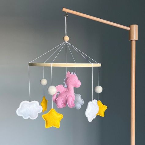 Dragon Baby Mobile for Fantasy Nursery Decordragon Baby Girl - Etsy Fantasy Nursery, Baby Vision, Mobile Hanger, Diy Nursery Decor, Dragon Girl, Diy Nursery, Nursery Crib, Crib Mobile