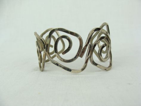 Vintage Cuff Bracelet 70s Boho Hippie Scroll Silver Tone Egyptian Revival Lightweight Chunky Wide Statement Bohemian Swirl 1970s 70s Bracelets, Vintage Cuff Bracelet, Bracelets Silver, 70s Boho, Egyptian Revival, Boho Hippie, Silver Bracelets, Cuff Bracelet, Cuff Bracelets