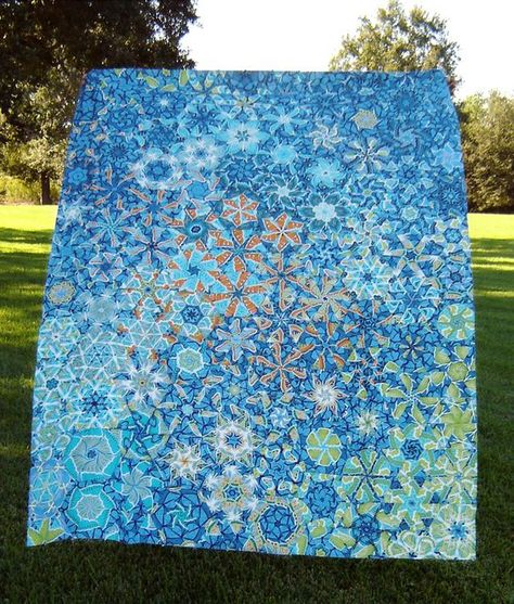 One Block Wonder Quilt, Mosaic Quilt, Quilting Stitches, One Block Wonder, Butterfly Fabric, Kaleidoscope Quilt, Sew Mama Sew, Tumbling Blocks, Pretty Quilt