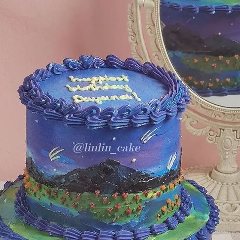 Howls Moving Castle Cake, Howl Sophie, Howl And Sophie, Castle Cake, Aesthetic Ig, Cute Food Art, Night Painting, Howls Moving Castle, Cake Shop